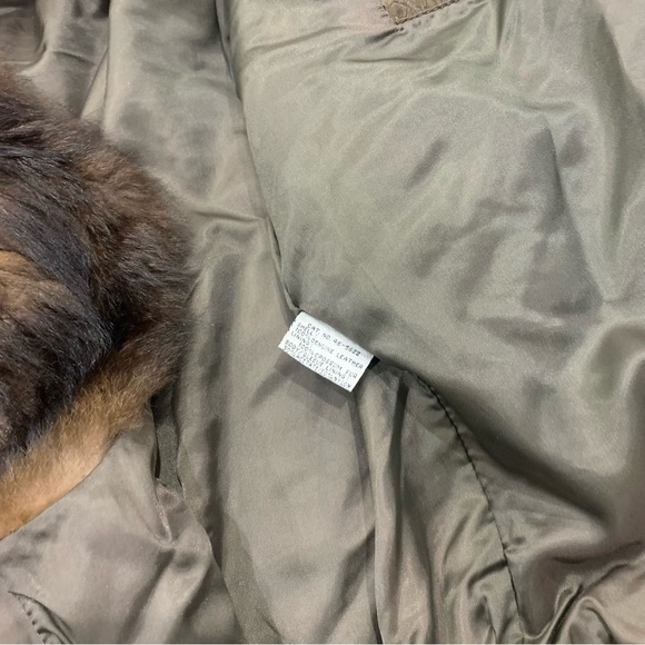 Alan Michaels Croco Embossed Bomber Leather Jacket with Possum Fur - Picture 14 of 16